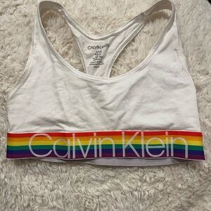 NWOT Calvin Klein White Sports Bra